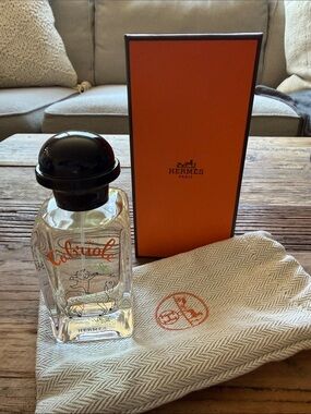Hermes Cabriolé Bottle with Orange Box and Cream Pouch